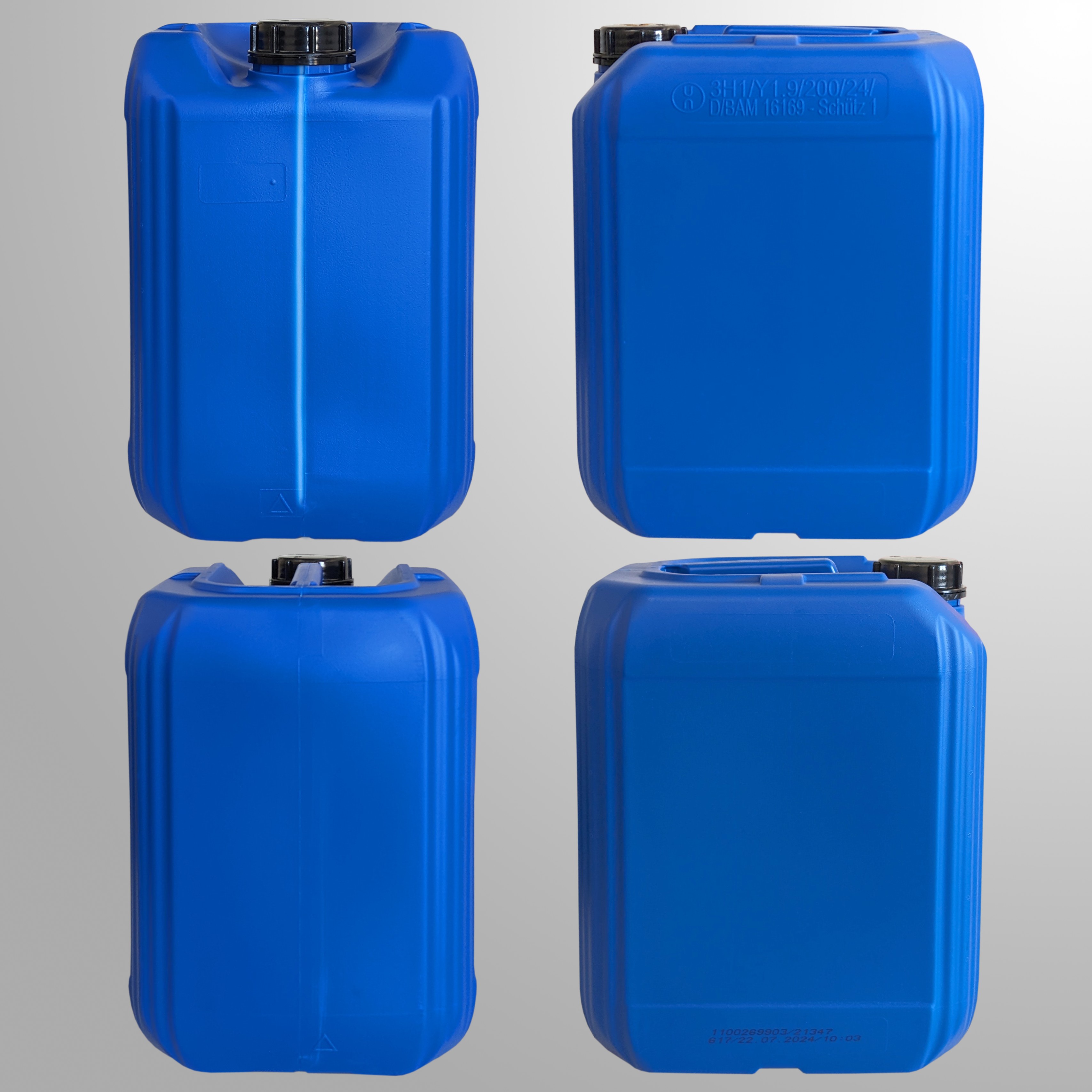 22048_360 20 Liter Kanister Blau mit Sichtstreifen