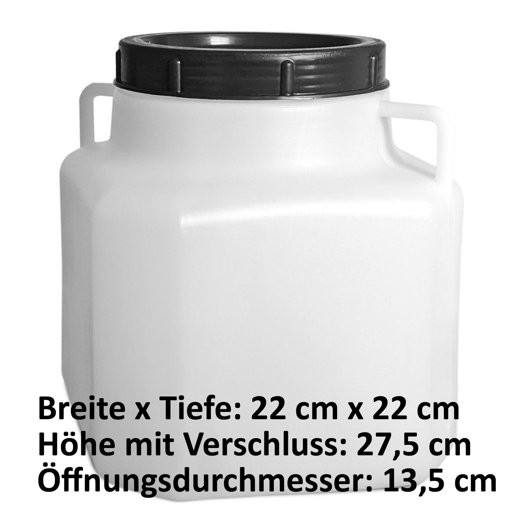 22497_abmessungen 10 Liter Schraubdeckelfass eckig
