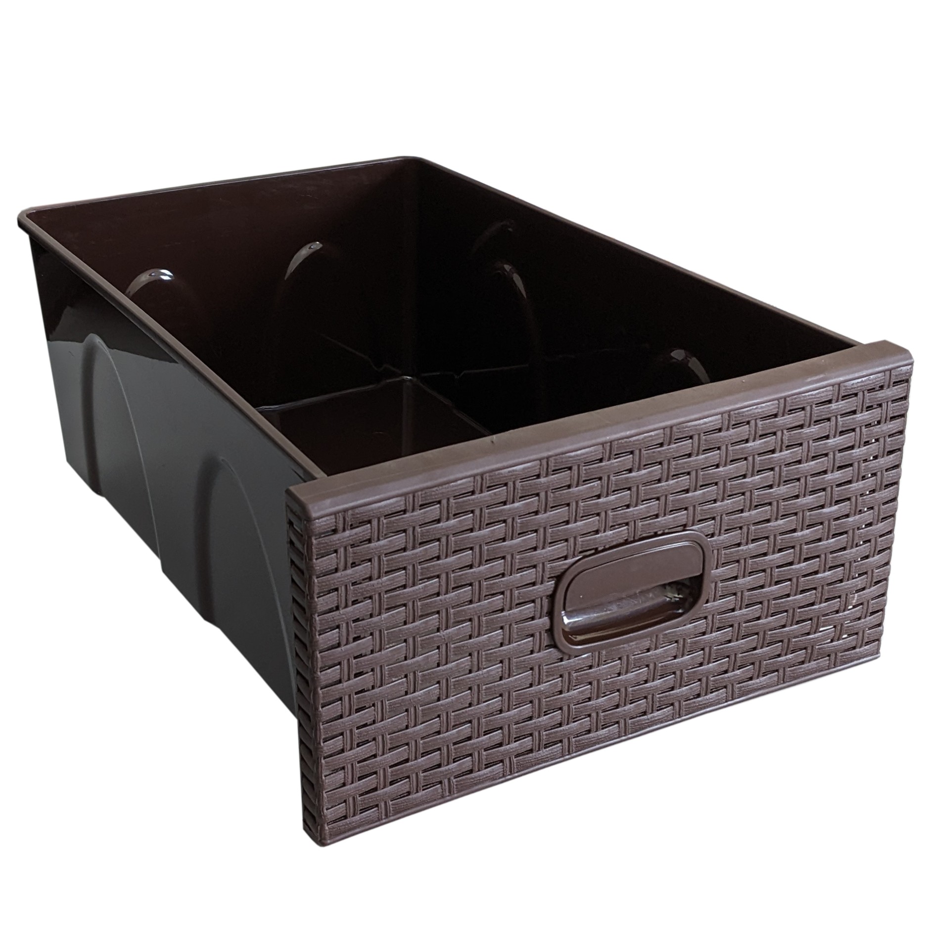 Regal mit 4 Schubladen in Rattanoptik