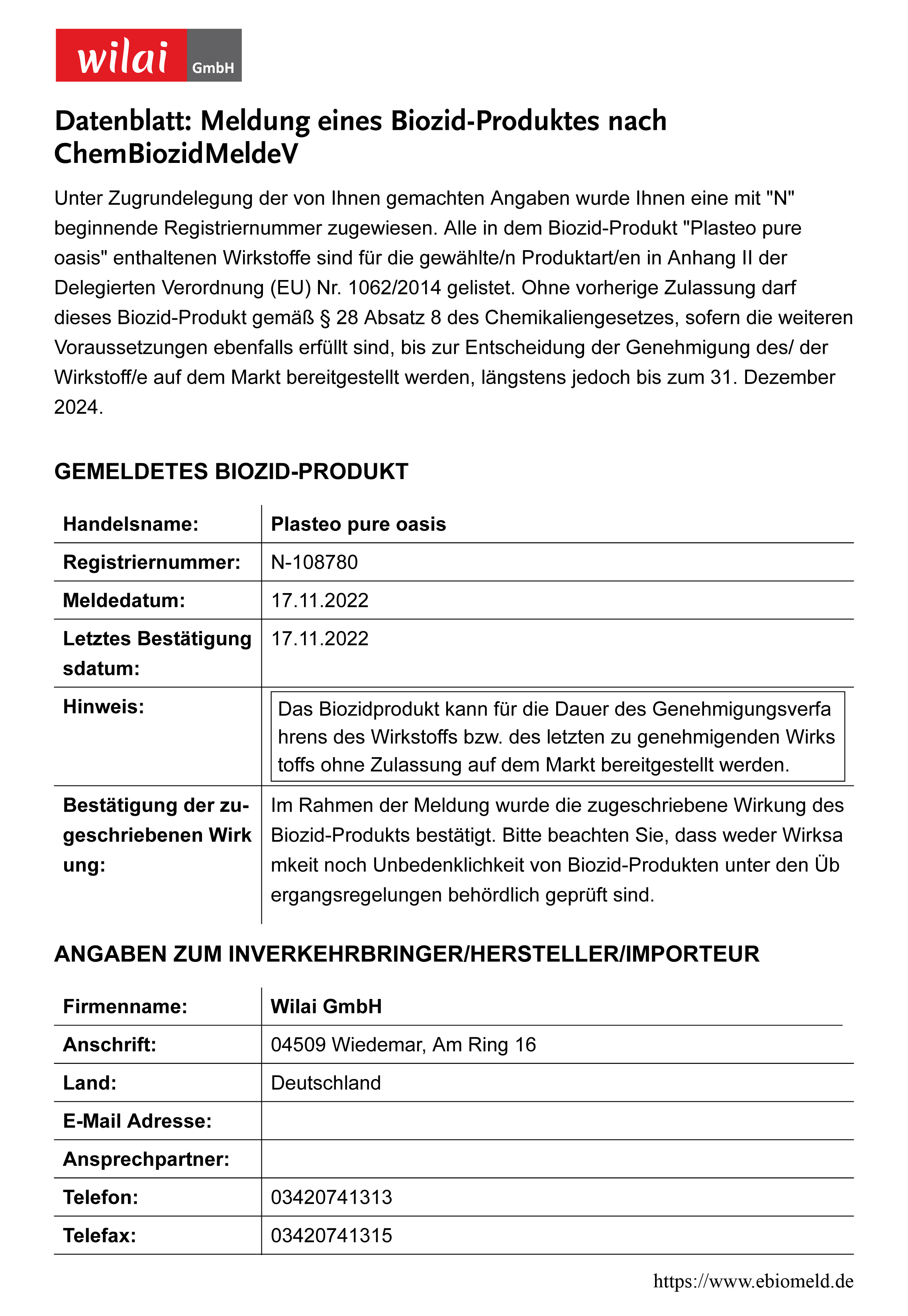 registrierung_BAuA_plasteo_pure_oasisb1NcKhAqSX4bE PURE OASIS Wasserreinigungstabletten Wasserentkeimung | 100% keimfreies Trinkwasser in 30 Min