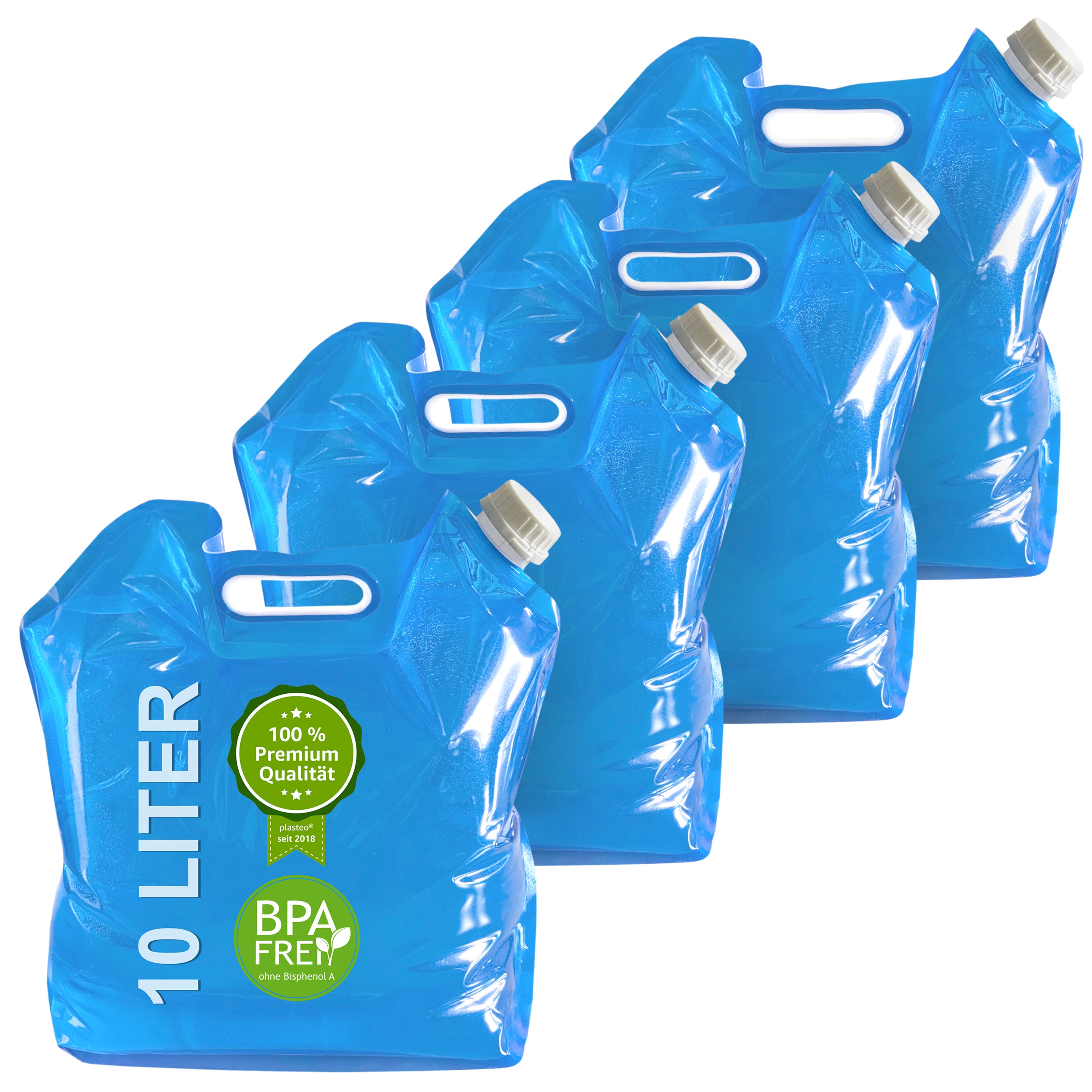 22128x4_galerie plasteo Faltbarer Wasserkanister 10L BPA-frei für Trinkwasser Camping Festival Garten stabil