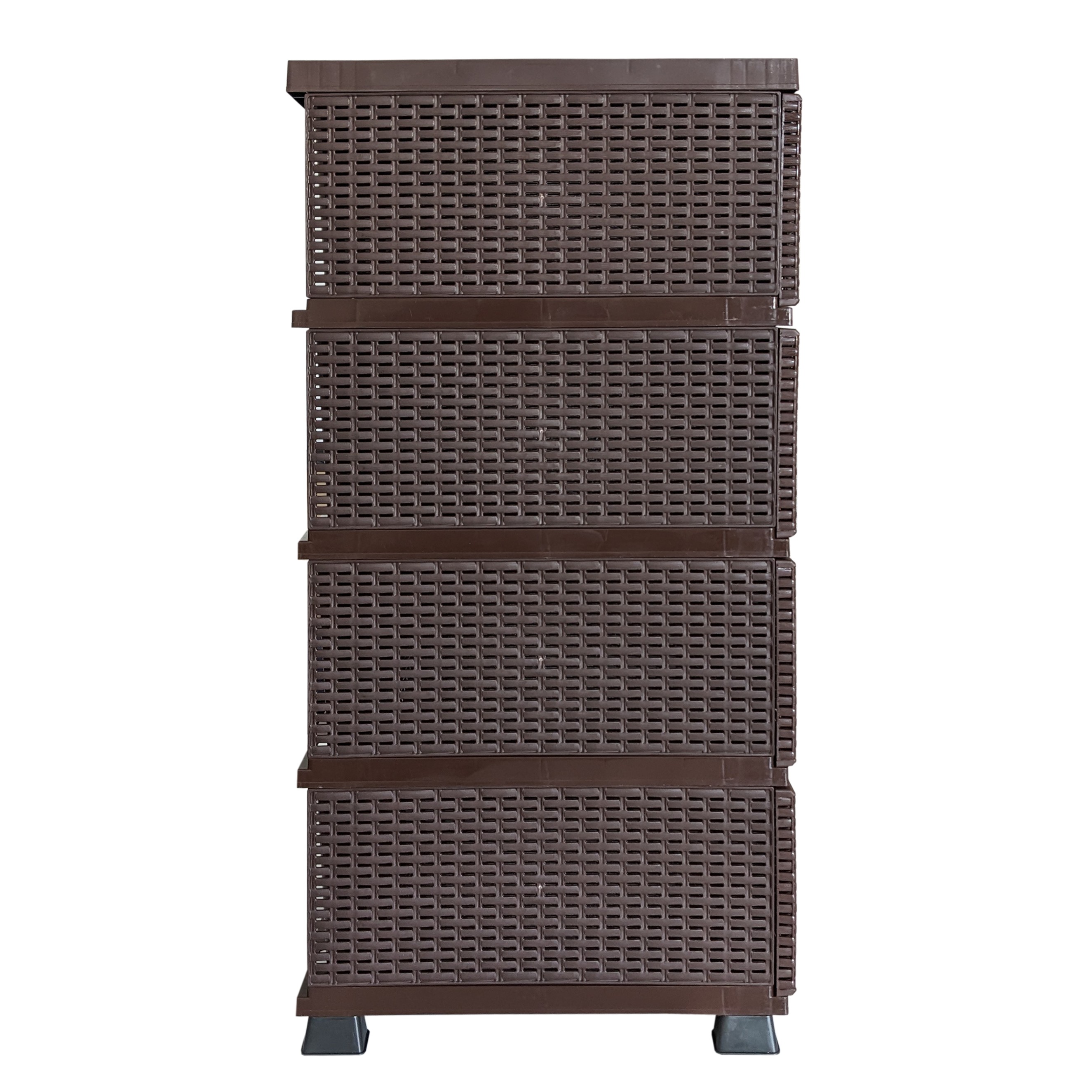 Regal mit 4 Schubladen in Rattanoptik