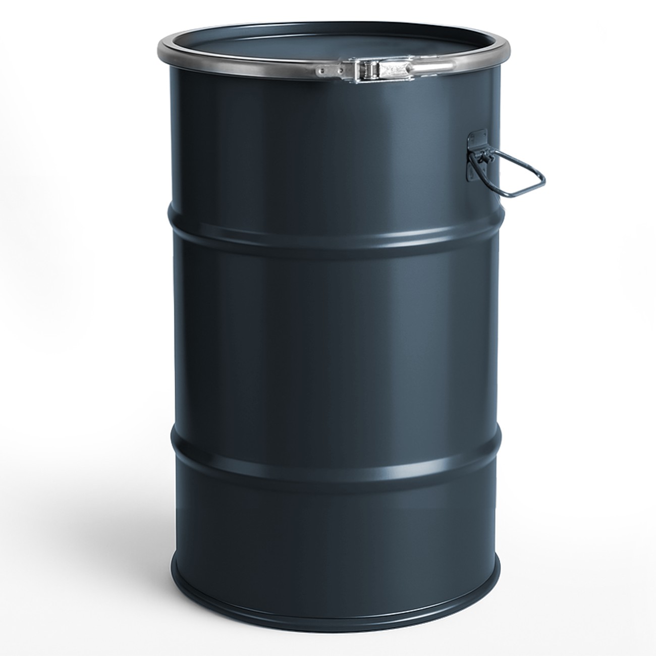 Stahlfass 60 Liter Deckelfass Anthrazitgrau