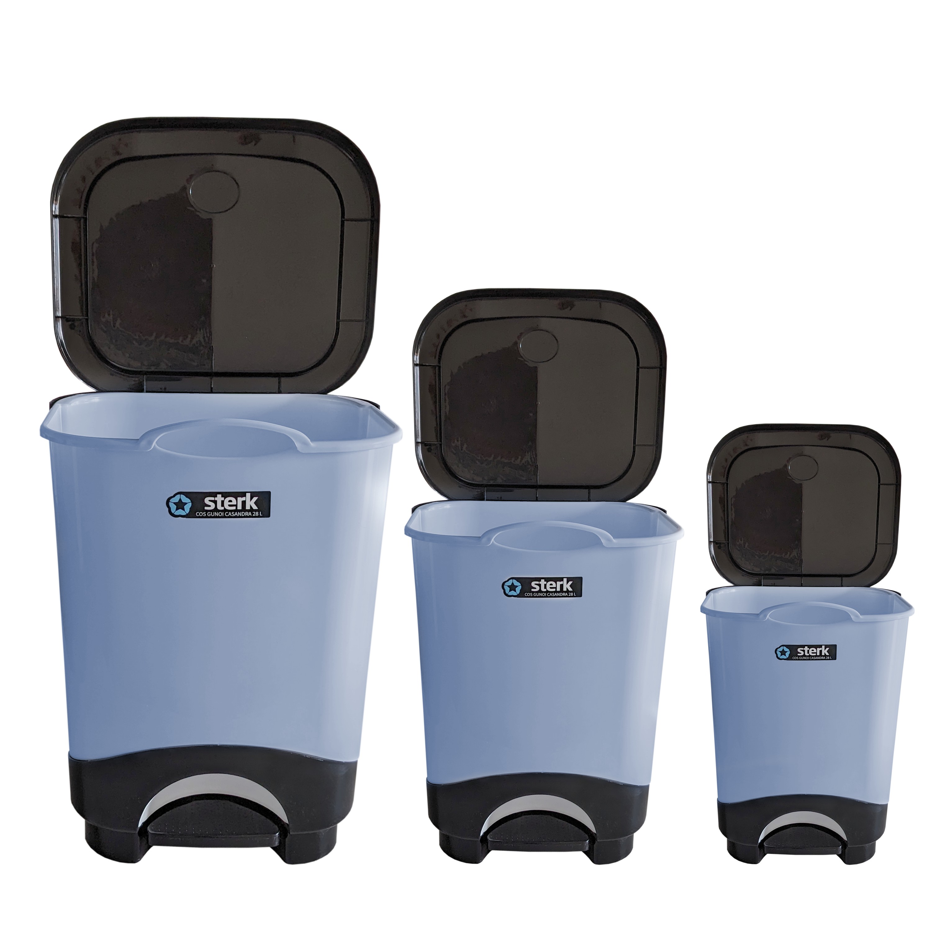 3er Set Abfalleimer 6 Liter +13 Liter +28 Liter