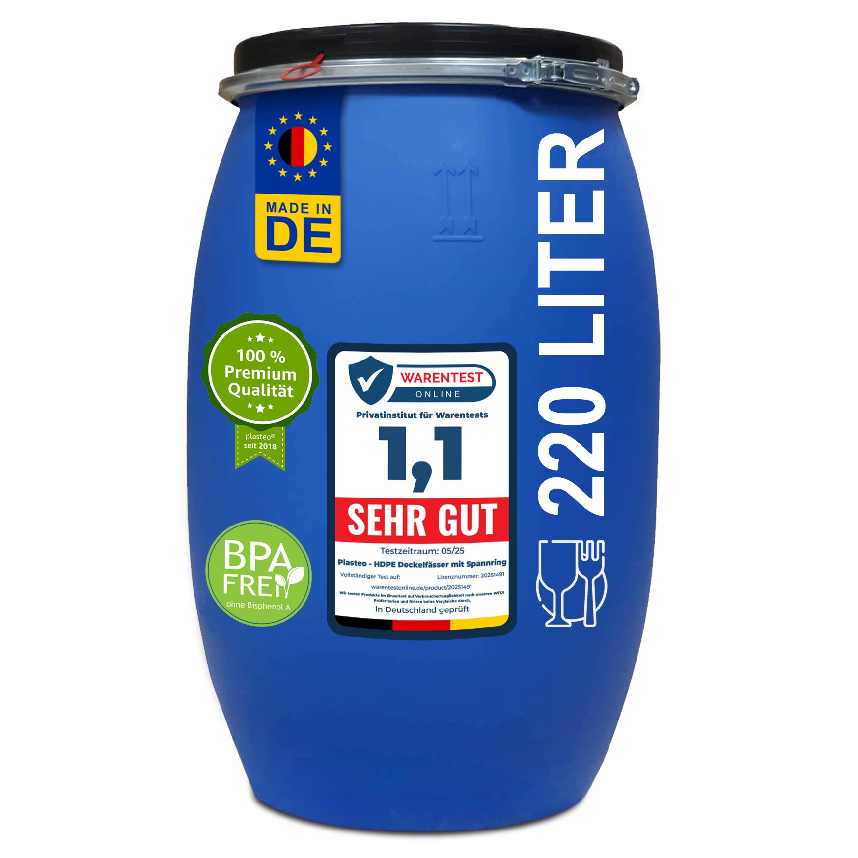 220 Liter Deckelfass Made in DE 220 Liter Deckelfass Made in DE