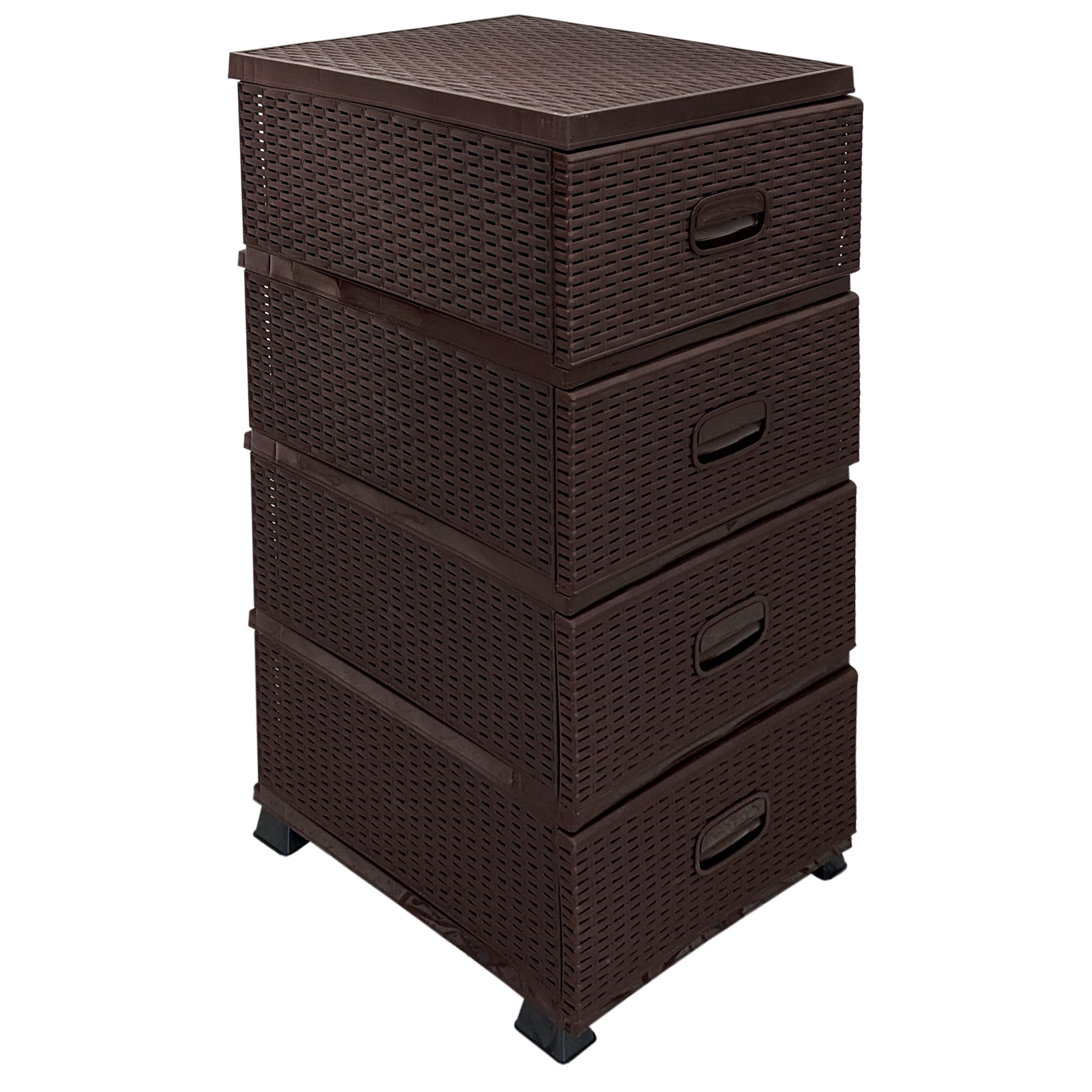 22569_1b Regal mit 4 Schubladen in Rattanoptik