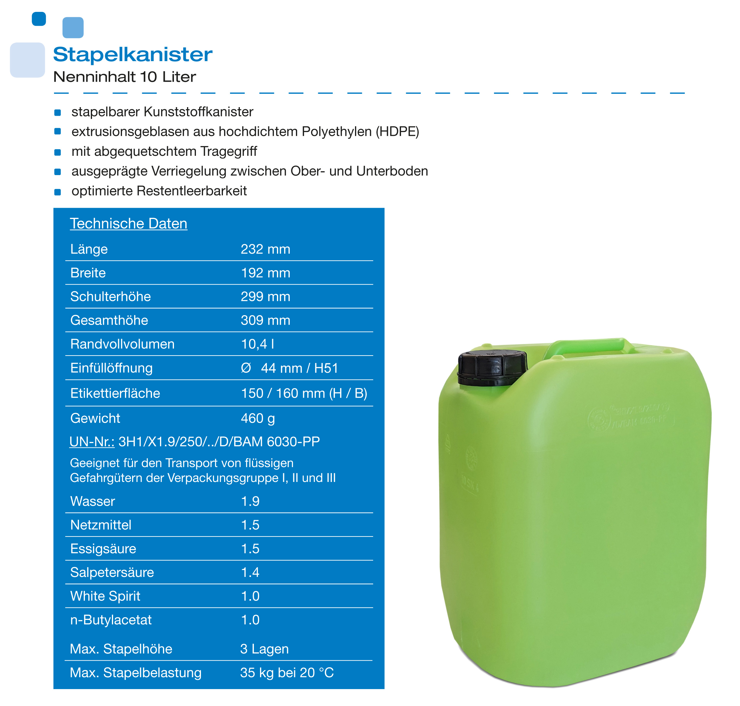 22475_1c 10 Liter Kanister Grün