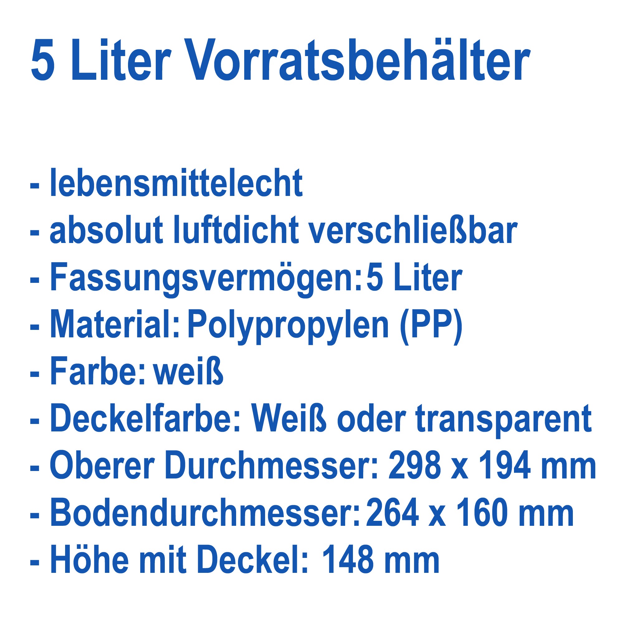 5 Liter Vorratsdose rechteckig