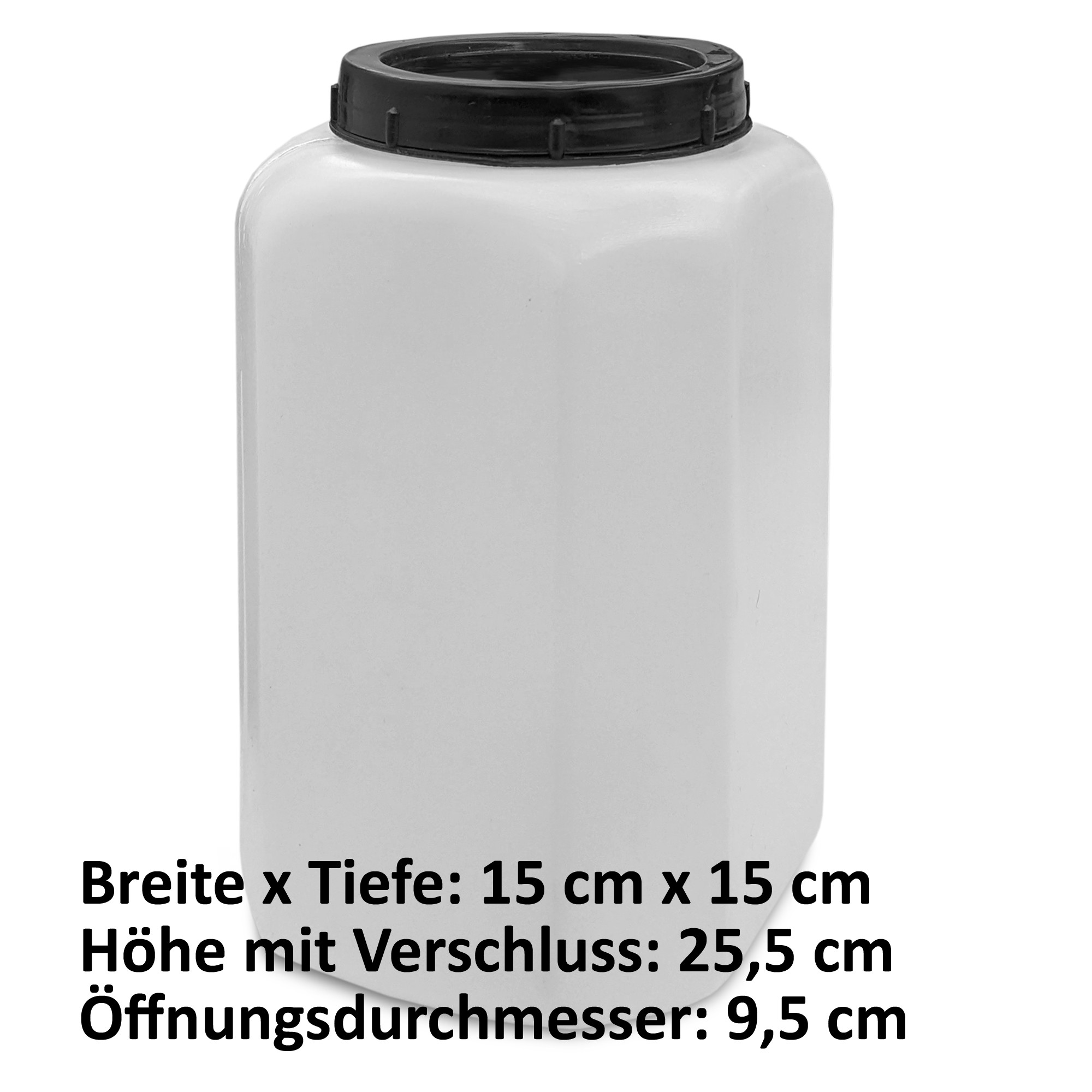 22496_bemassung2 4,5 Liter Vorratsdose mit Schraubdeckel