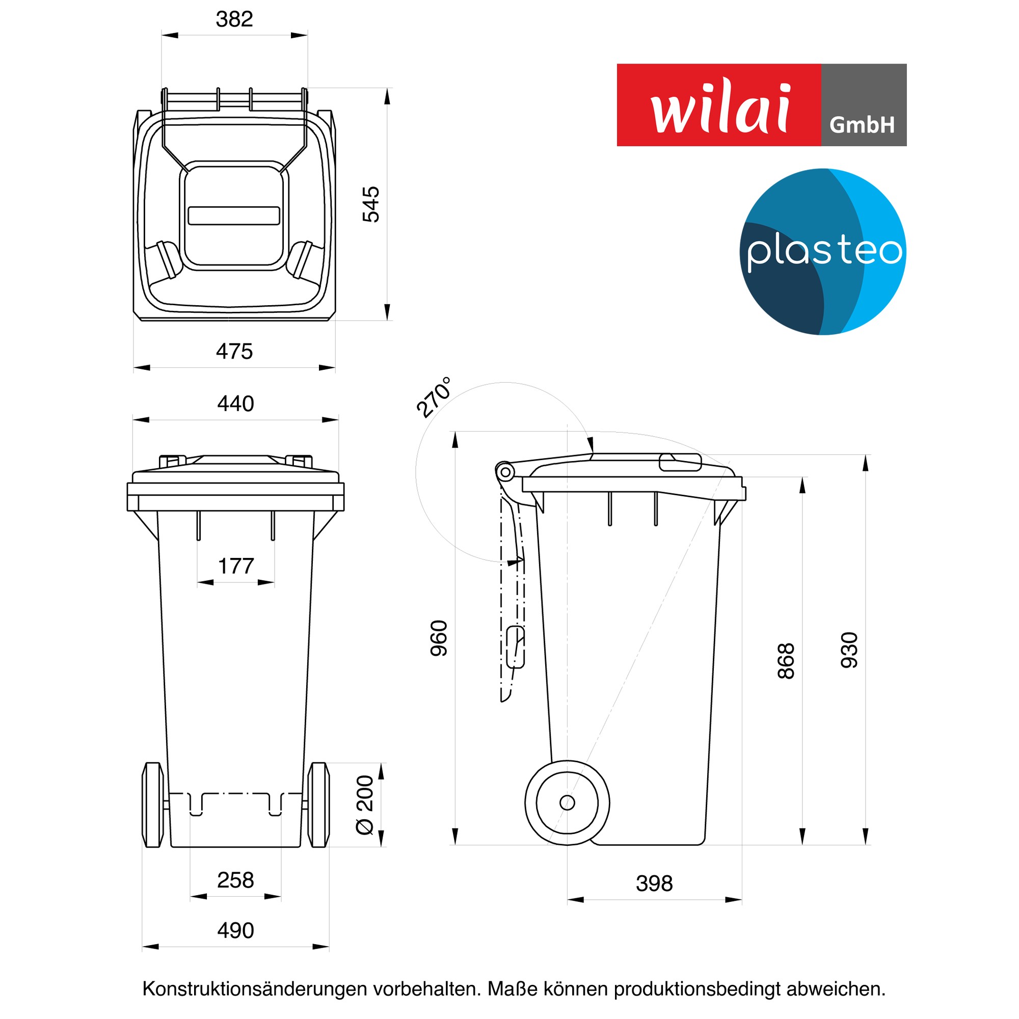 abfalltonne-120-l MGB 120 litres, bac à déchets - Made in Germany